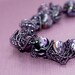 Wild Grapes ... Bracelet . Purple . Polymer Clay . Oglala . Netting . Ruffles . Frilly . Feminine . OOAK