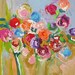 Original Abstract Art Painting Floral END OF SUMMER by Linda Monfort