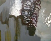 Original Painting Abstract Acrylic Mixed Media Large Art by Aisyah Ang 28x36x1.5 inches with Cert