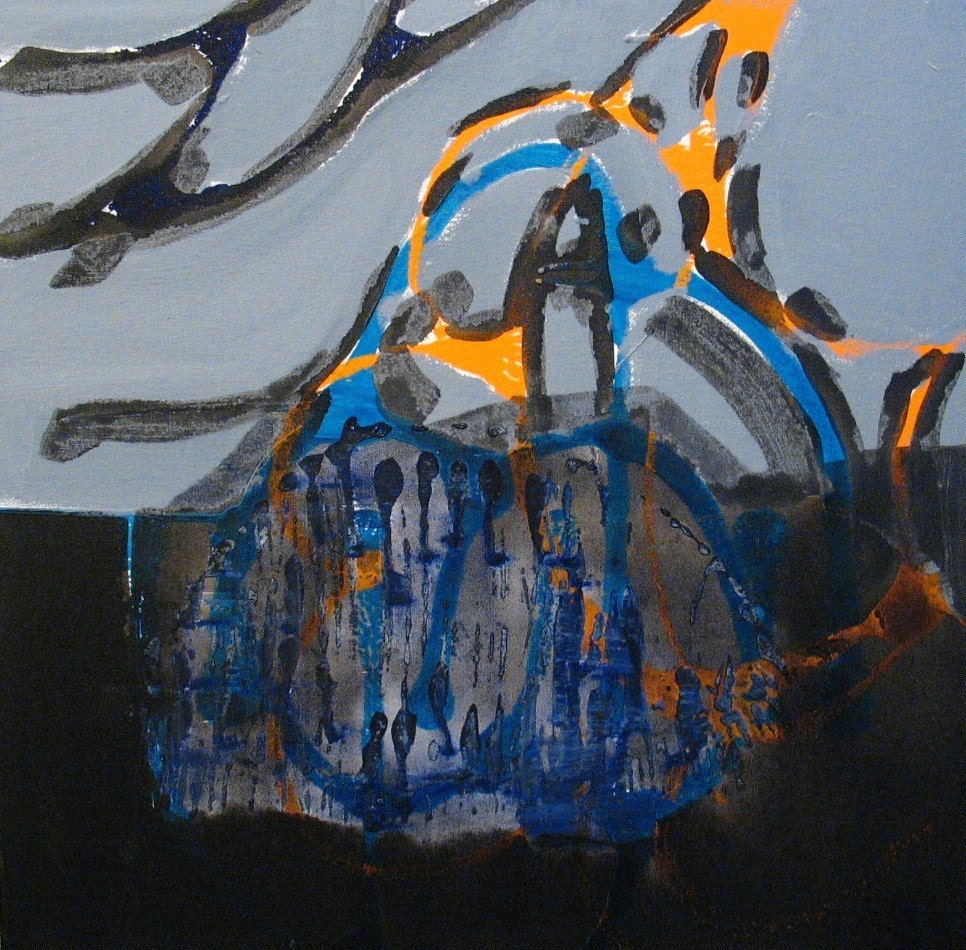 Original Painting Abstract Mixed Media Acrylic Art by Aisyah Ang Size 24x24 with Cert