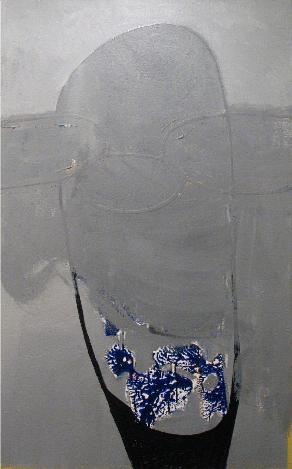 Original Painting Large Abstract Mixed Media Acrylic Art by Aisyah Ang Size 30x48 with Cert