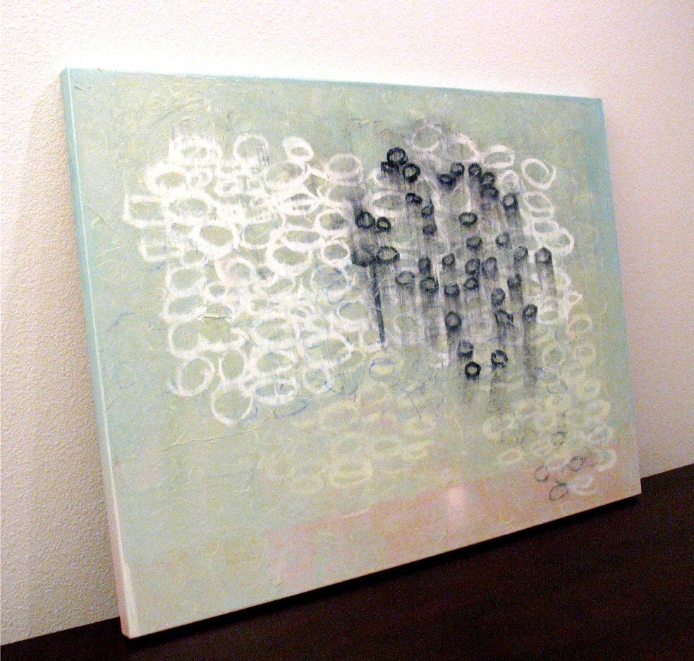 Original Painting Large Abstract Mixed Media Art by Aisyah Ang Size 30x40 with Cert