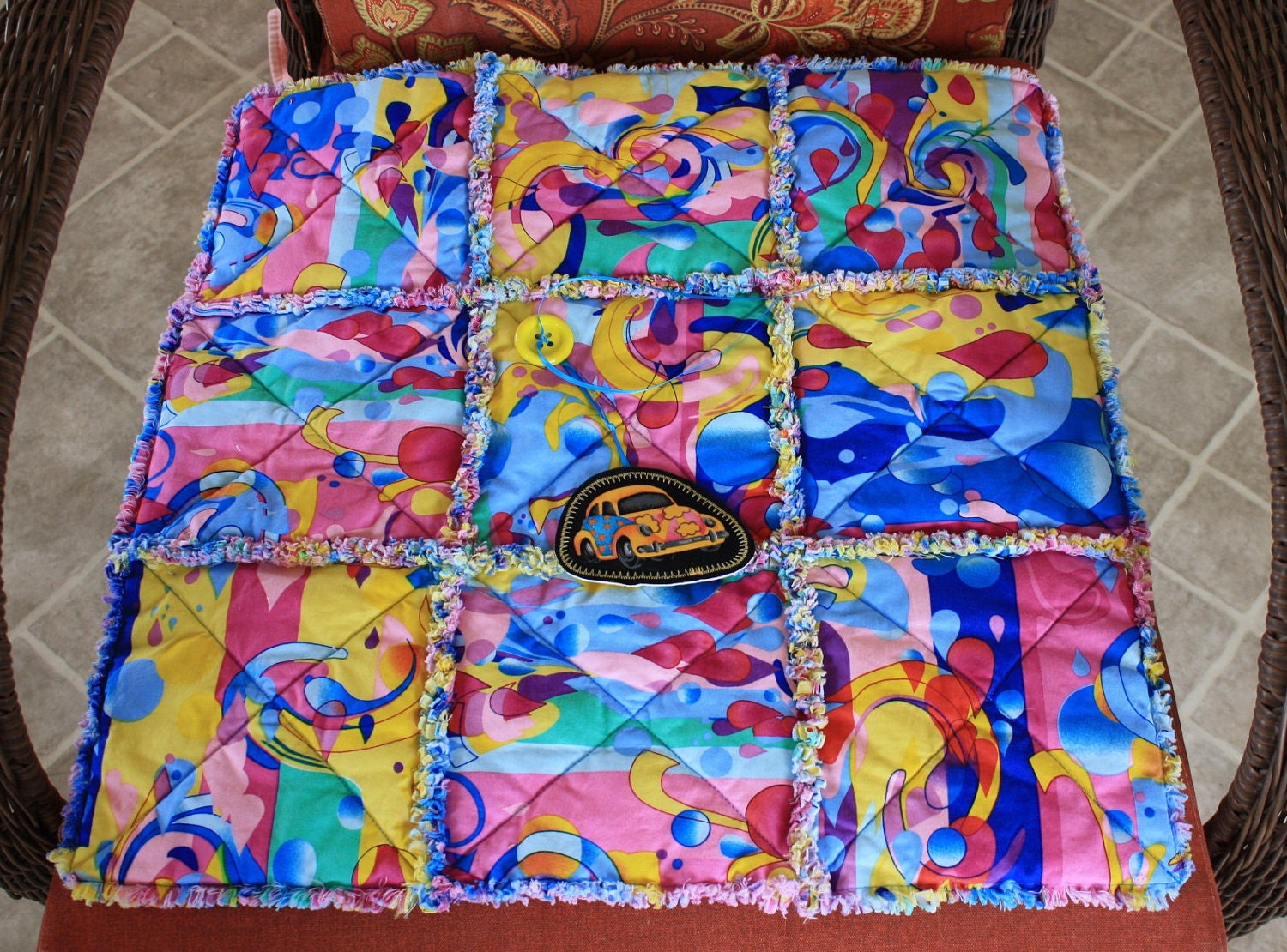 Cat Blanket With Geometric Designs