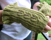 Leaves of Three Fingerless Mitts Knitting Pattern