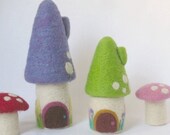 Needle Felt Mushroom Fairy House - Waldorf Spring Easter Nursery Children's Decor