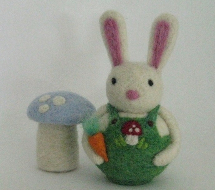 Needle Felt Boy  Bunny Rabbit - Waldorf Spring Decor