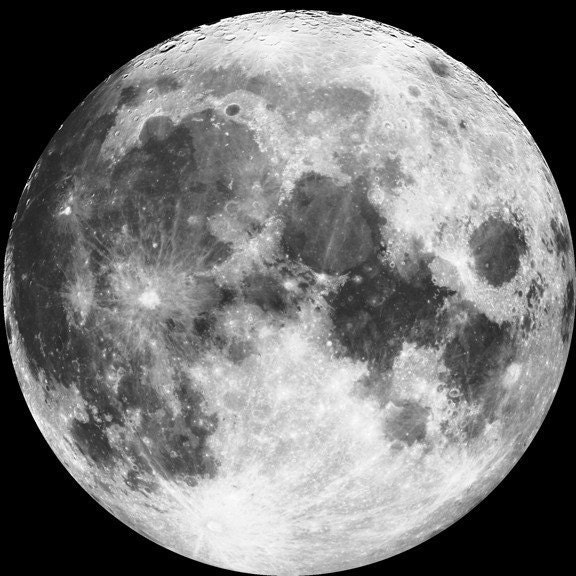 Full Moon Vinyl Wall Decal 10 Inches Across