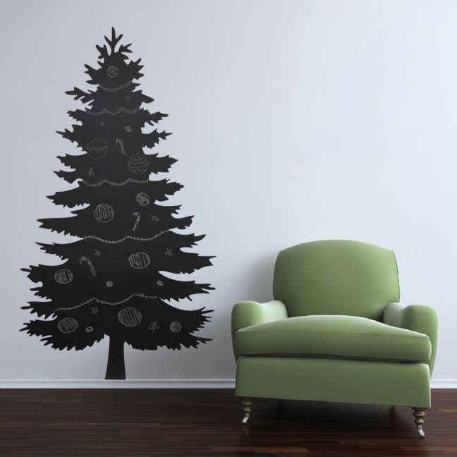 Christmas Tree Chalk Board Wall Decal Sticker