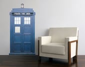 TARDIS Blue Police Box Wall Decal 28 inches wide x 54 inches tall