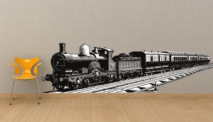 Vintage Passenger Train Vinyl Wall Decal
