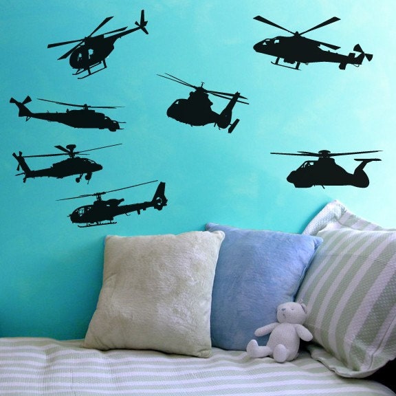 A Sky Full of Helicopters - 7 Helicopter Vinyl Wall Decals