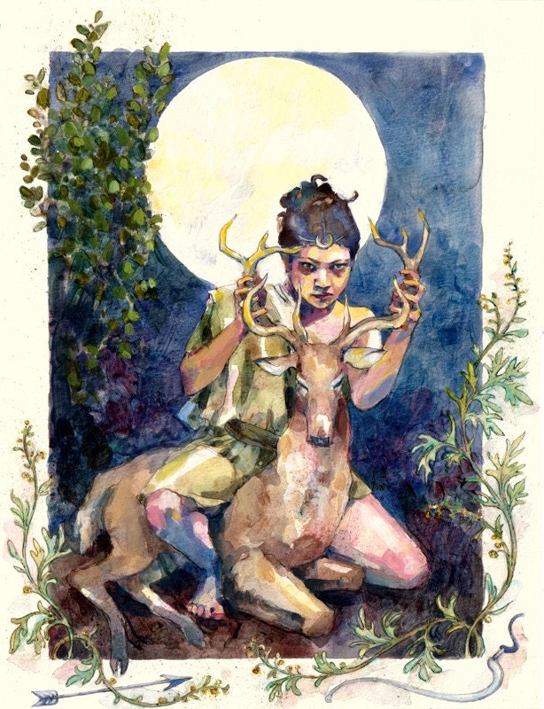 Artemis illustration print- mini