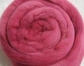 Hand-dyed Wool Roving - Falklands - Rosy Pink Moon of Saturn Colorway - 1.6 ounces - Free Domestic Shipping