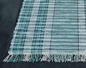 rag rug runner Swirls of Mint 'n Sage