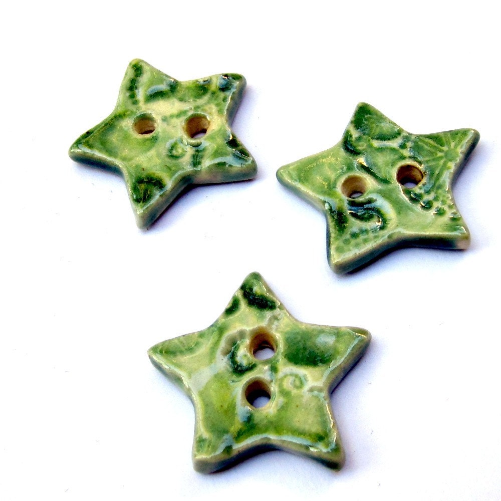 Ceramic Star Buttons Handmade