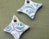 Ceramic Diamond Drop Charms Handmade