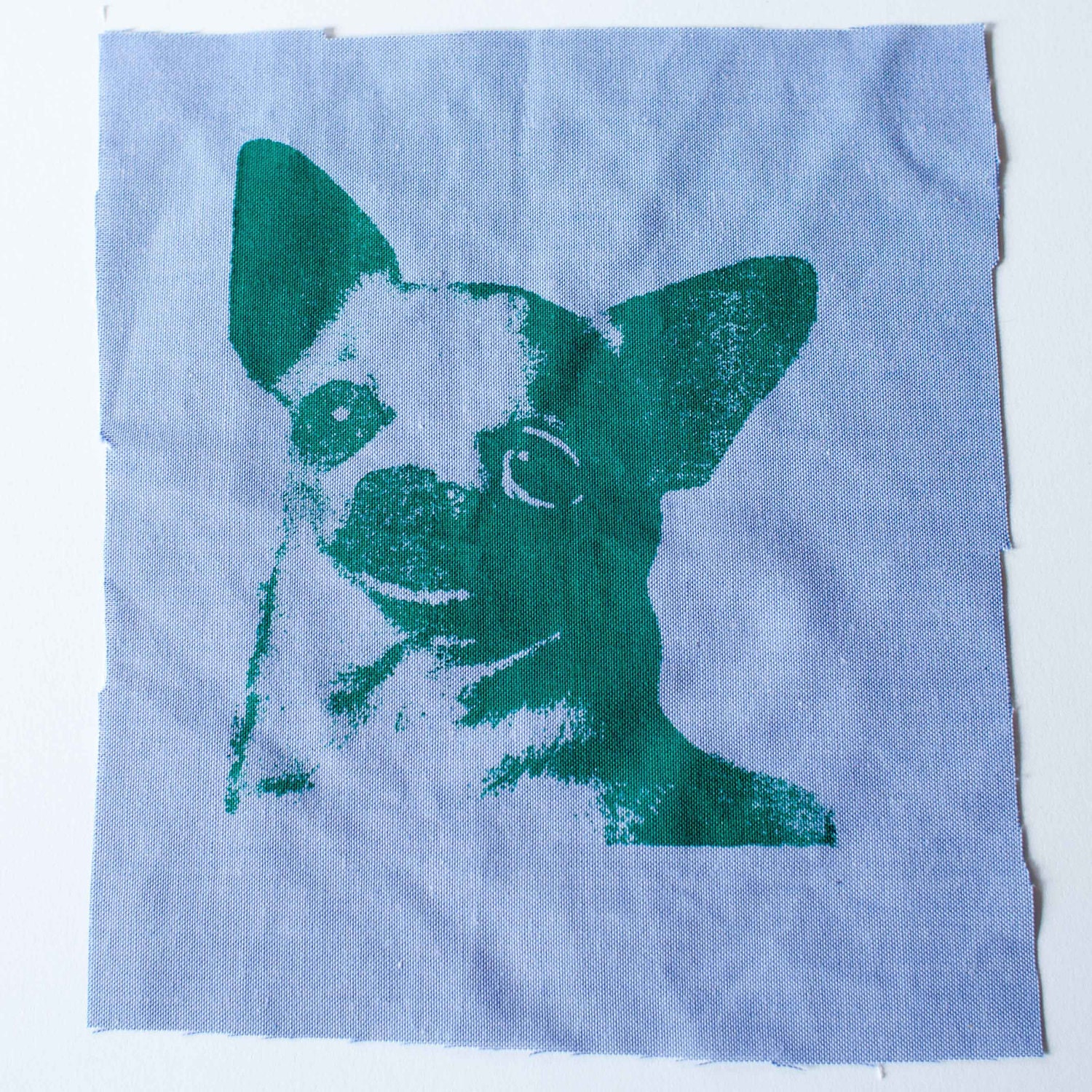 Chihuahua Patch patch, pink fabric, screen print patch, dog art, pet art, silkscreen