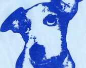 ON SALE - Jack Russell Terrier T Shirt - Women's XL, light blue, screen print, dog art, portrait