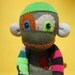 Sock Monkey : Stein - Dr. Frankenstein's Zombie Sock Monkey - Handmade Rag Doll Toy