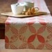Red Linen Table Runner, Hand Printed, Anna Joyce Textile Collection, 13 x 72