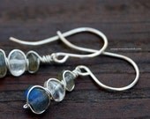 Stacked Earrings - Labradorite, Moonstone and Sterling Silver