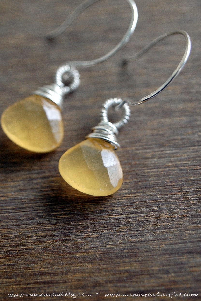 Sunrise Earrings - Aragonite, Sterling Silver
