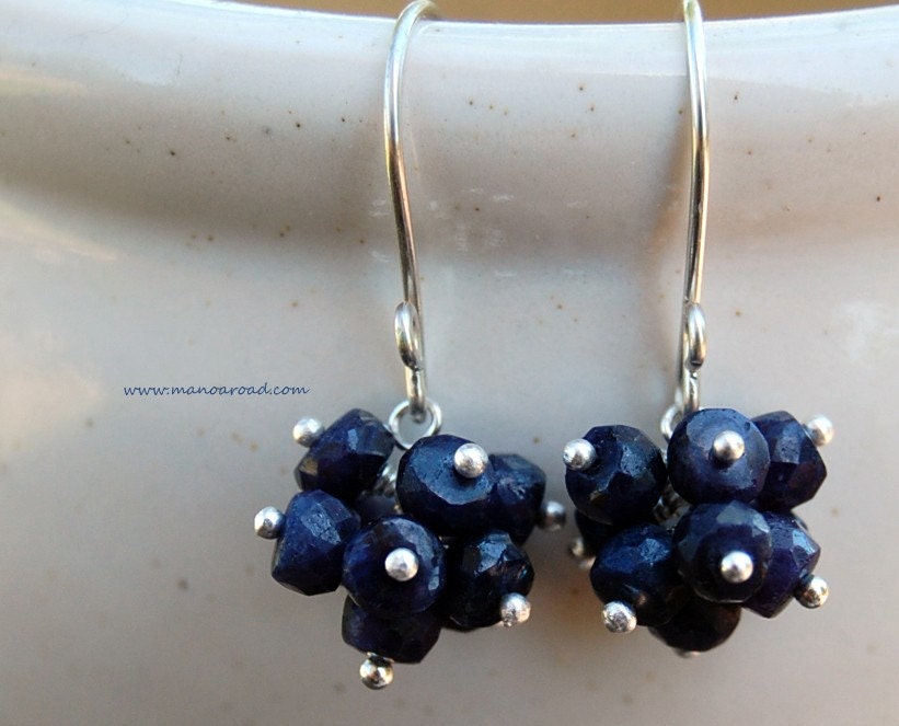 Twinkle Earrings - Sapphires and Sterling Silver