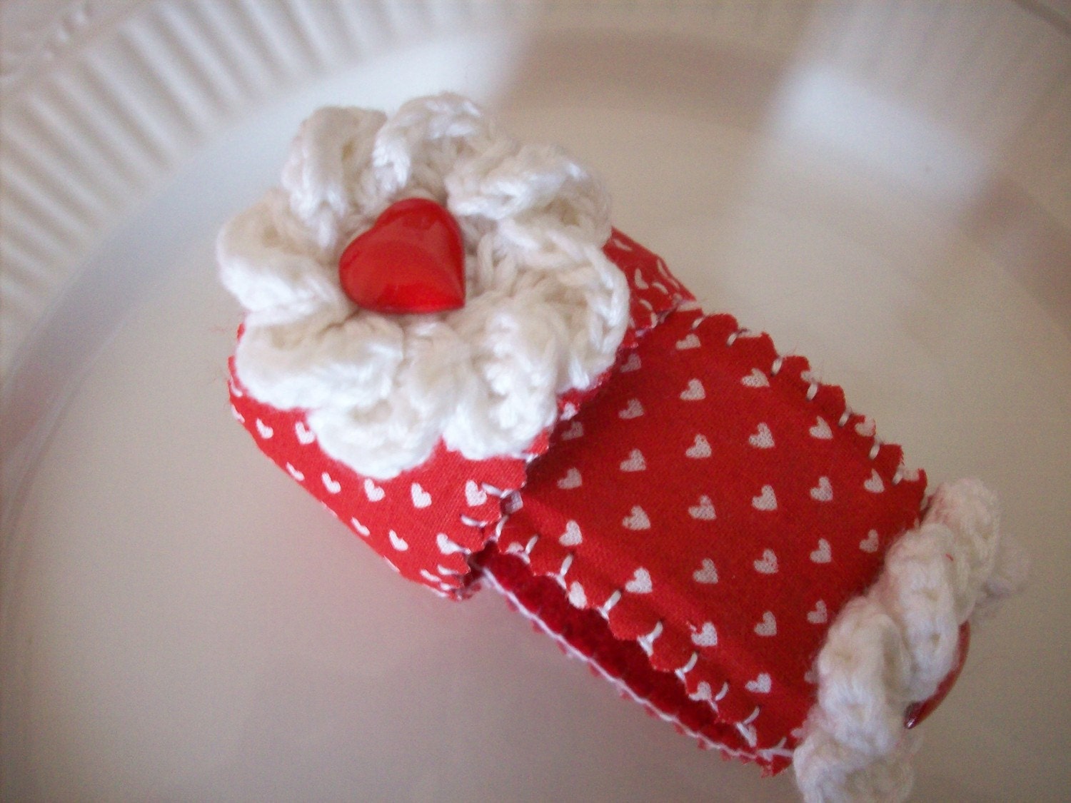 Pair of Red and White Napkin Rings