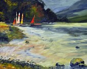 Boats on Ulswater, Lake District - print