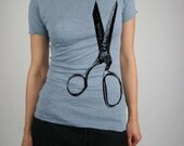 Blue Destroyed Scissors Top