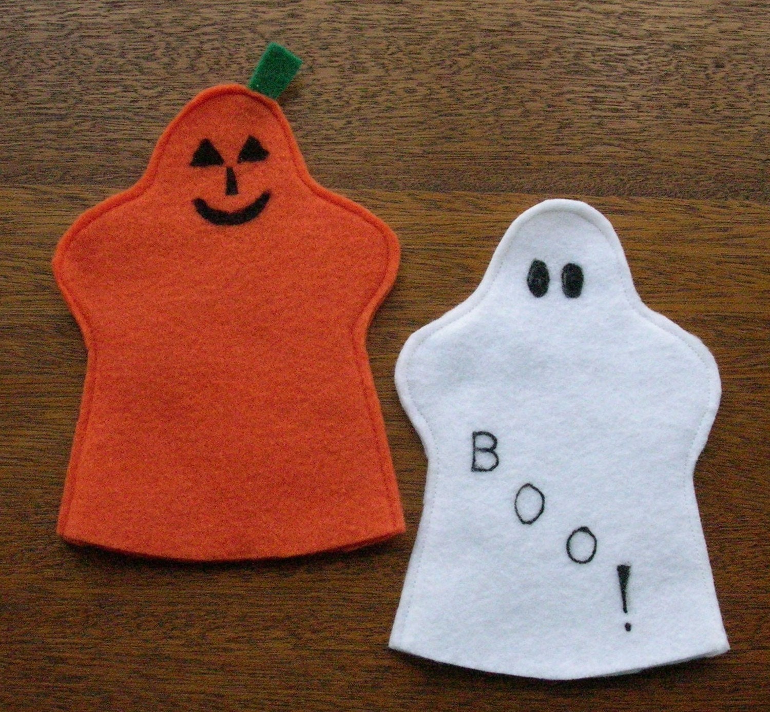 Halloween Puppets Ghost and Pumpkin Set