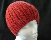 Pumpkin Tiny Cables Hand Knit Cashmerino Hat