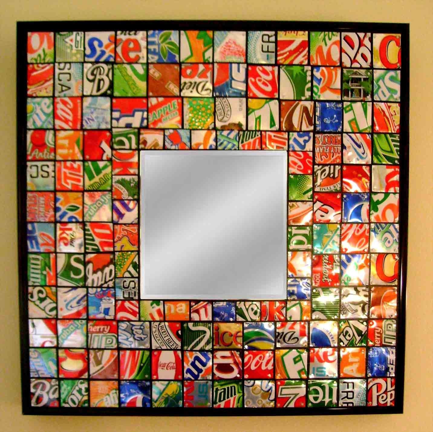 Pop Artz - Recycled Upcycled Soda Pop Can Assemblage Mirror