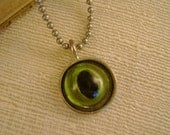 The Evil Eye - 1950s Glass Cat Eye Ball Chain Recycled Repurposed Necklace