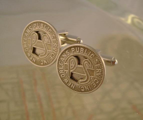 Big Easy Baby - Vintage Authentic New Orleans Silver Transit Token Cufflinks, Man Gift, Groomsmen Gift