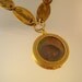 Tag, You're It - Vintage Daniel Monique Bouche Clothing Tag Peacock Feather Locket Mirror Necklace