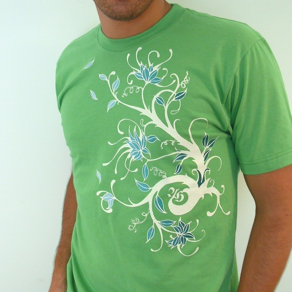 SALE blowing Tree branch Grass Green mens (s,xl,xxl ONLY)