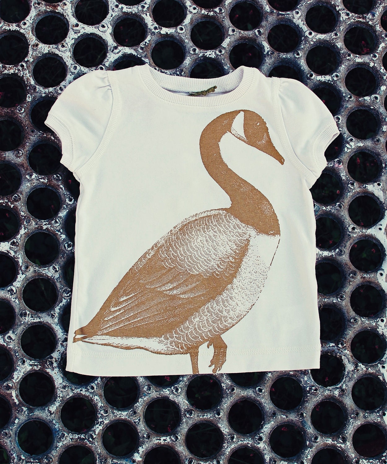 Cream T-shirt with golden goose-Size 18 Months