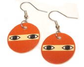 Red Ninja Head Earrings