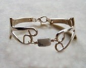 Silver Fork Bracelet Recycled Silverware Jewelry Howlite Bead Made to Order