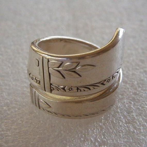 Silver Spoon Ring Recycled Silverware Jewelry Grenoble Sidewinder Made ...