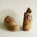 Camel Tan Leather Oxfords, Women's Size 8.5 Tie Front