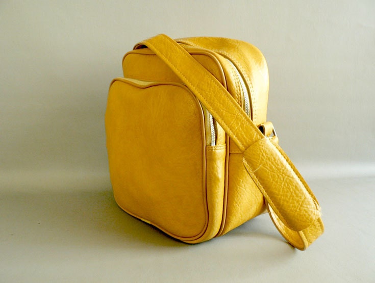 Tawny Gold Messenger Bag, 1960s Tote Bag