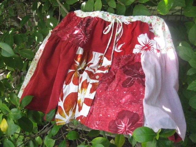 Shabby Chic Hawaiian Skirts - Knee length - Made to order