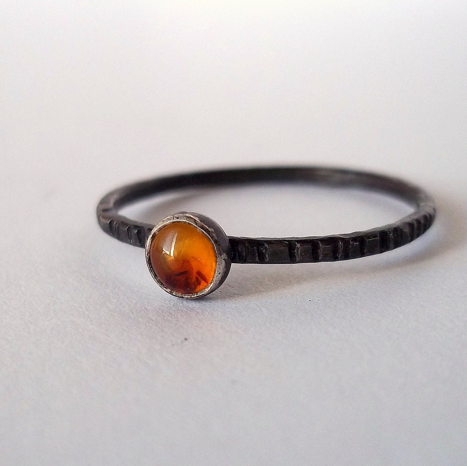Tiny Stacking Ring - Amber