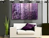 Purple Contemporary Metal Abstract Wall Art / Confused Passion by Jon Allen