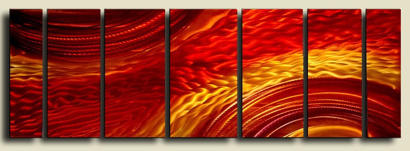 Hand Painted Modern Metal Abstract Wall Scupture  Extra Large Harvest Moods XL / by Jon Allen