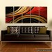 Modern Metal Wall Hand Painted Abstract Art / Solaris Red Black Gold Painting by Jon Allen