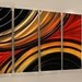 Modern Metal Wall Hand Painted Abstract Art / Solaris Red Black Gold Painting by Jon Allen