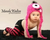Monster earflap hat  - choose your size up to 12 months